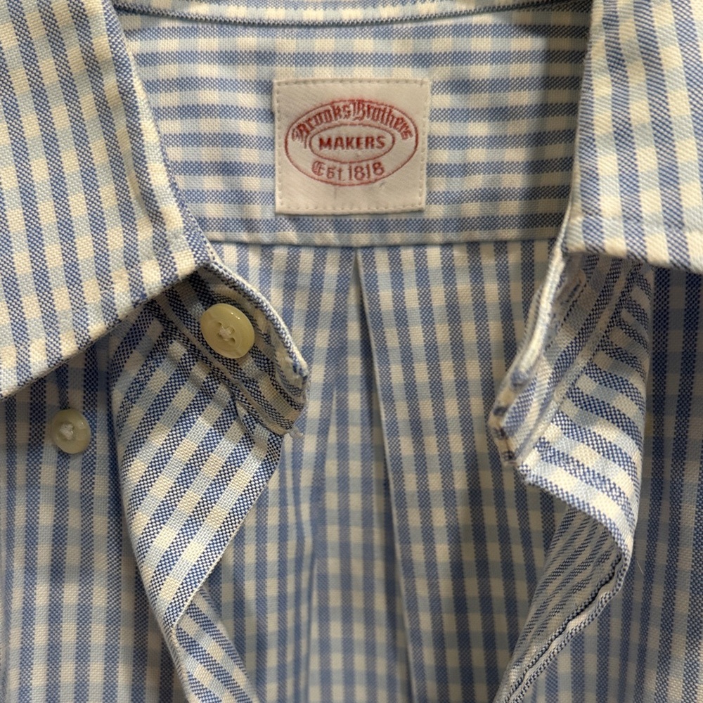 Brooks Brothers Light Blue Gingham Men's Shirt
